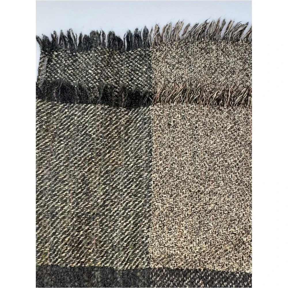 Donegal Scarf Hand Woven Tweeds Wool Irish Tríona Ardara Co Beige Gray Unisex